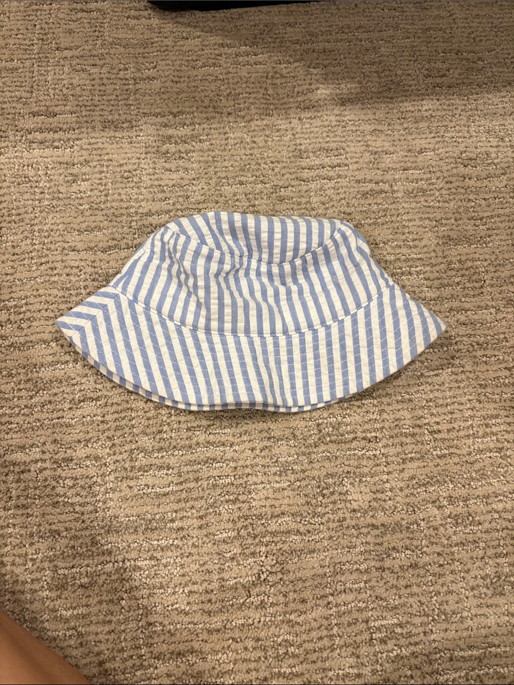 Kids Blue and White Striped Bucket Hat